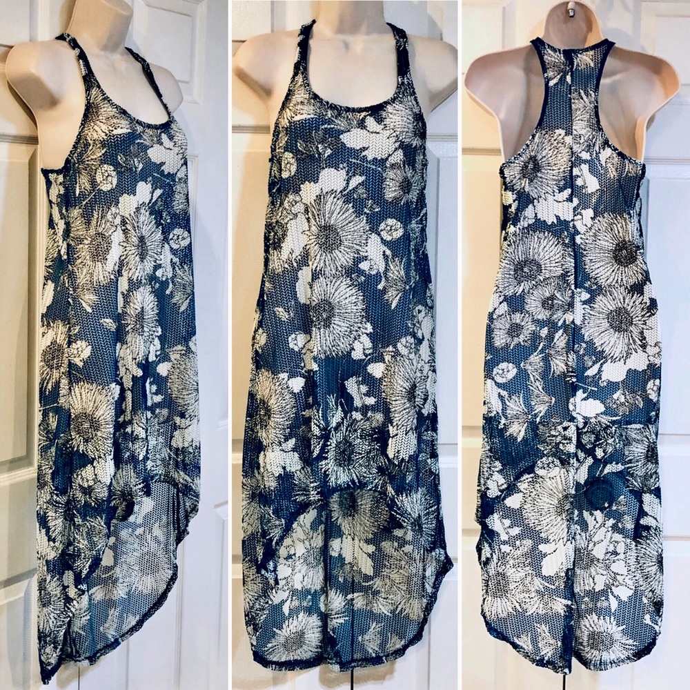 William B-HighLo-Stretchy MESH Coverup Dress-Sz M